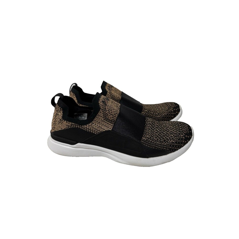 AP TechLoom Bliss Lululemon Women’s Shoe Black Gold Knit  Athletic Size 8
